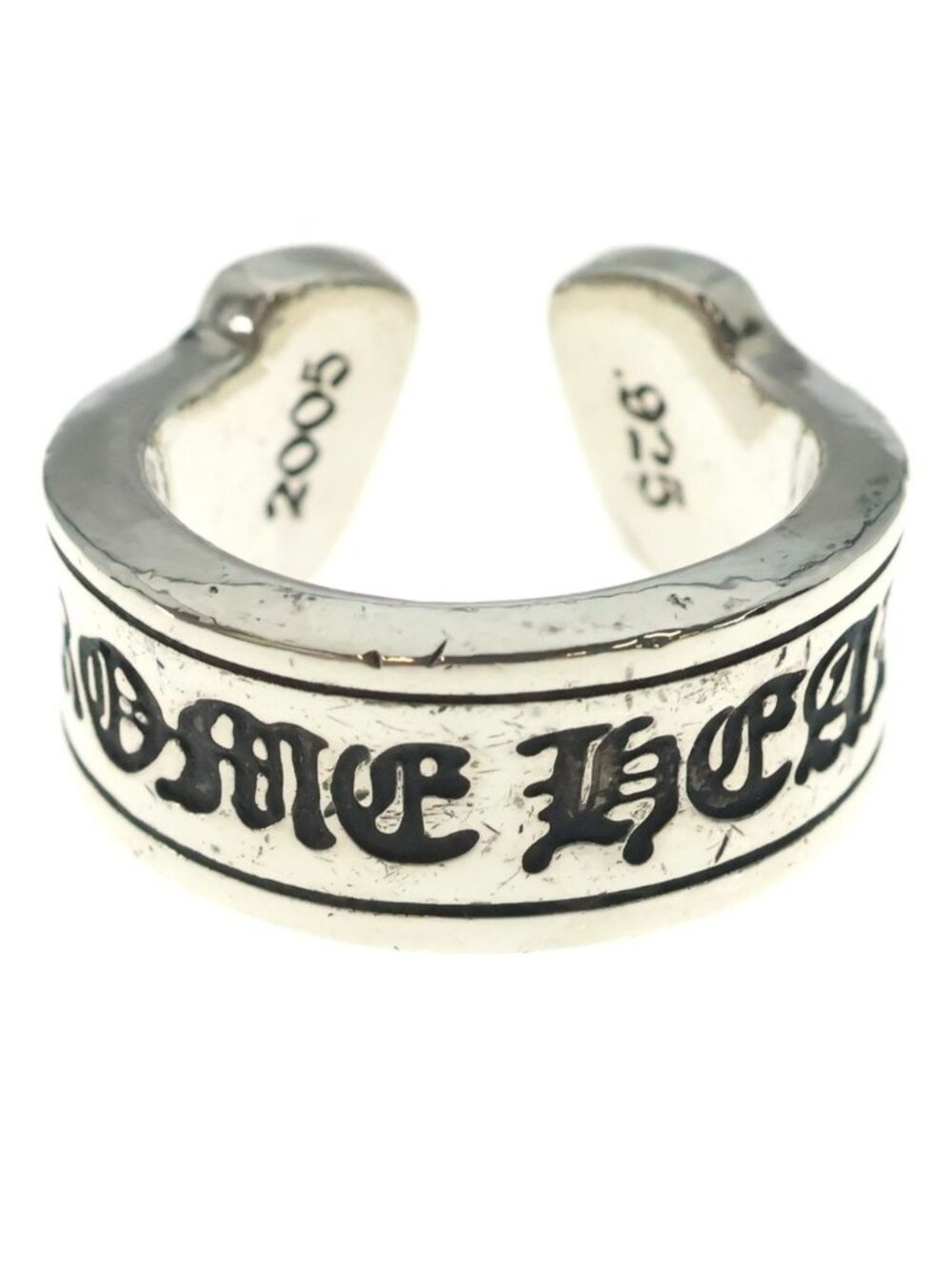 Chrome Hearts LG Scroll Label Large Ring Silver